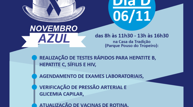 Serão realizados testes rápidos e agendamento de exames